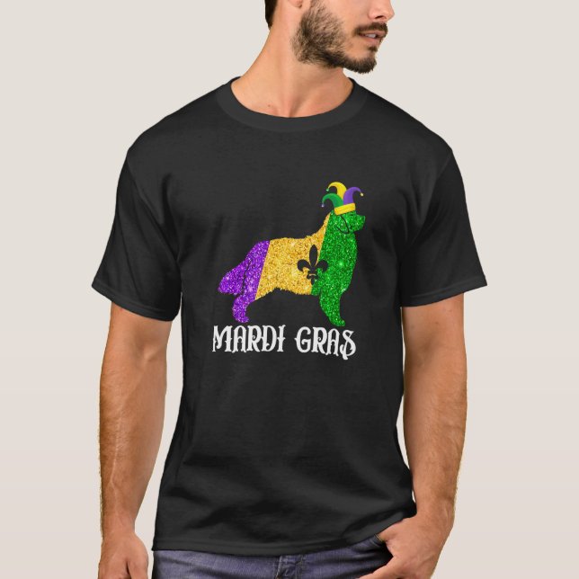 Cute Bernese Mountain Dog Lover Mardi Gras Party J T Shirt (Framsida)
