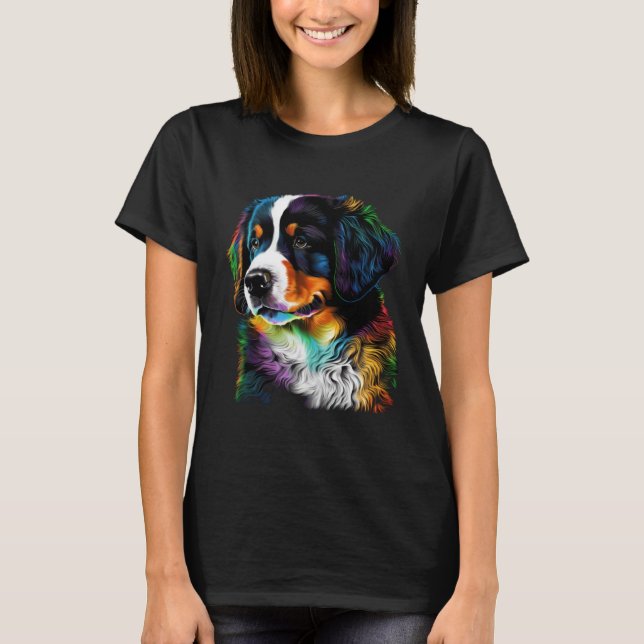 Cute Bernese Mountain Dog Puppy  Unique Artistic T Shirt (Framsida)