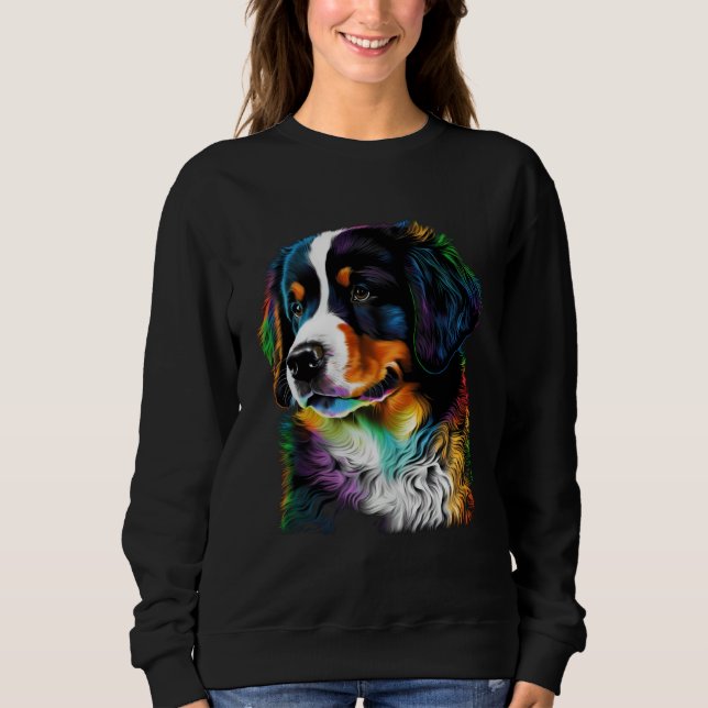 Cute Bernese Mountain Dog Puppy  Unique Artistic T Shirt (Framsida)