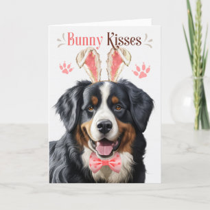 Cute Bernese Mountain Hund i Bunny Öron Påsk Helgkort