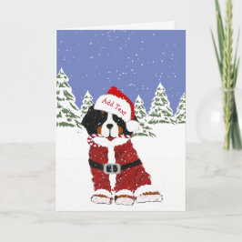 Cute Bernese Mountain Hund Santa Tassar Helgkort