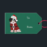 Cute Bernese Mountain Hund Santa Tassar Presentetikett<br><div class="desc">Helgdag Bernese Mountain-Hund på fritiden Personlig ger kloreffekt åt kostym och julhatt. Märkre för Berner älskare!</div>