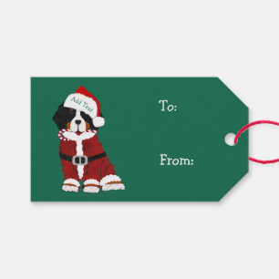 Cute Bernese Mountain Hund Santa Tassar Presentetikett