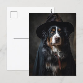 Cute Bernese Mountain Hund Witch Vykort