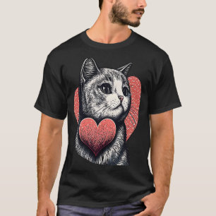 Cute, berömvärd, unik Valentindag-kattläka T Shirt