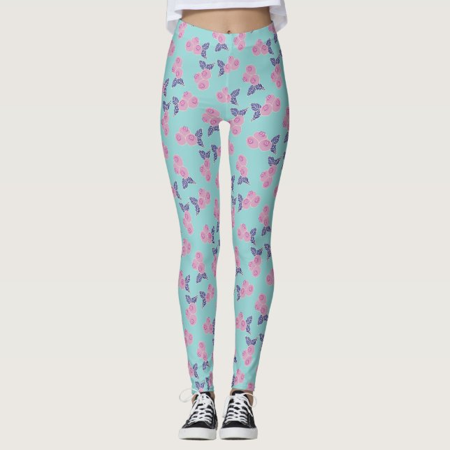 Cute Berries Mönster Leggings (Framsida)
