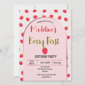 Cute Berry First Arch invitation  Inbjudningar