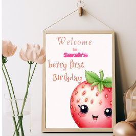 Cute Berry, första födelsedagsälsträdgård Poster
