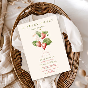Cute Berry Sweet Baby Shower Inbjudningar