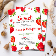 Cute Berry Sweet Baby Strawberry Baby Shower