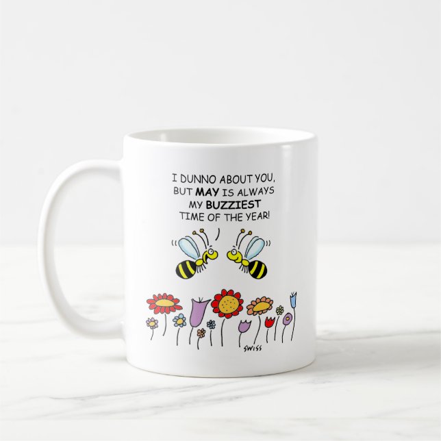 Cute Bes & May Flowers Gardener Mamma 2-sidig Kaffemugg (Vänster)
