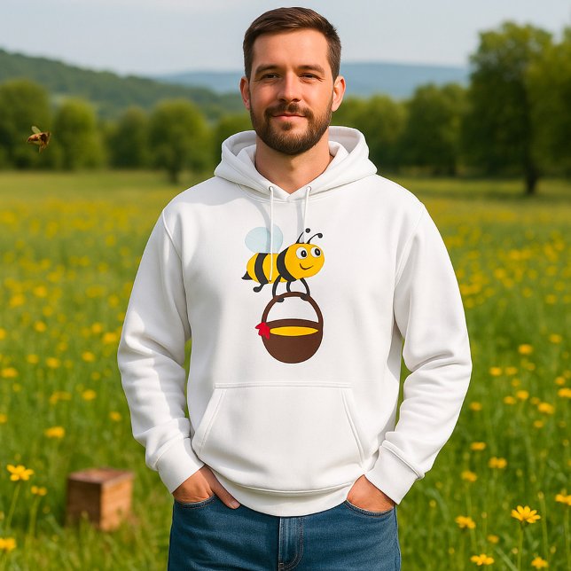 Cute Bes som fraktar honungspot med blomma Hoodie (Skapare uppladdad)