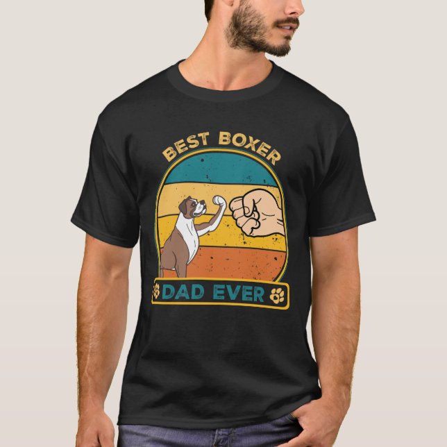 Cute Best Boxer Pappa Hund T Shirt (Framsida)