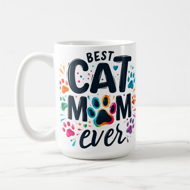 Cute Best Cat Mamma någonsin Kaffemugg (Vänster)