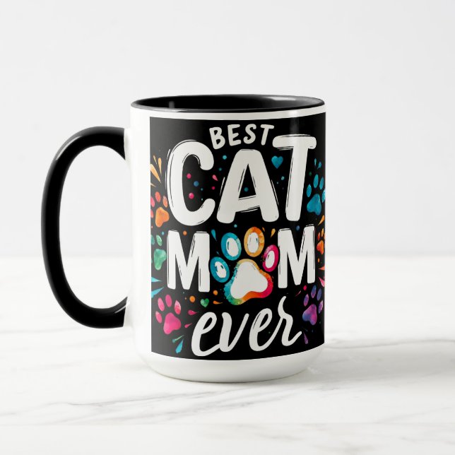 Cute Best Cat Mamma någonsin Mugg (Vänster)
