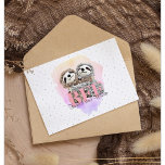 Cute Best Friend Forever Sloth Hug Monogram  Kort<br><div class="desc">A pretty and vibrant monogram birthday card with two cute hugging sloths. An adorable card to gift your best friend,  personalize the names on the card. BFF Best Friends Forever. Add your own personal message on the inside of the card.</div>