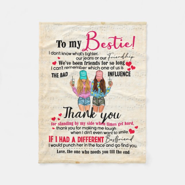 Cute Best Friend-gåva, fina Vänskap-daggåvor Fleecefilt (Framsidan)