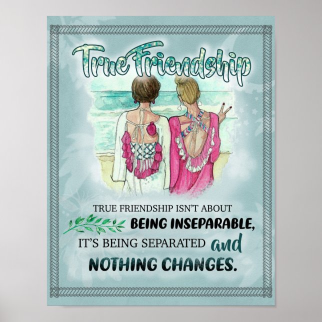 Cute Best Friend-gåva, fina Vänskap-daggåvor Poster (Framsidan)