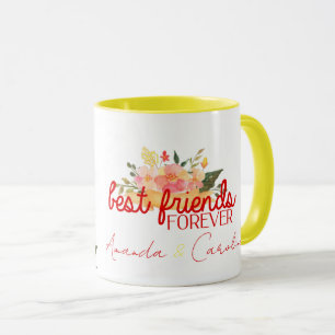Cute Best Friends for BFF Anpassningsbar Blommigt Mugg