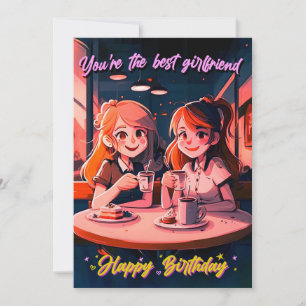 Cute Best Girlkompis Birthday-kort Julkort