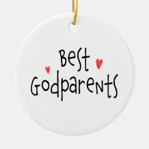Cute Best Godföräldrar Photo Ceramic Ornament