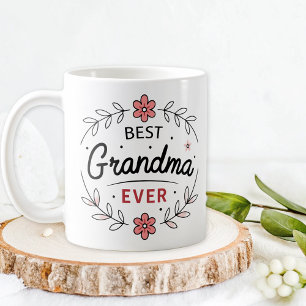 Cute Best Grandma All Blommigt Coffee Mugg