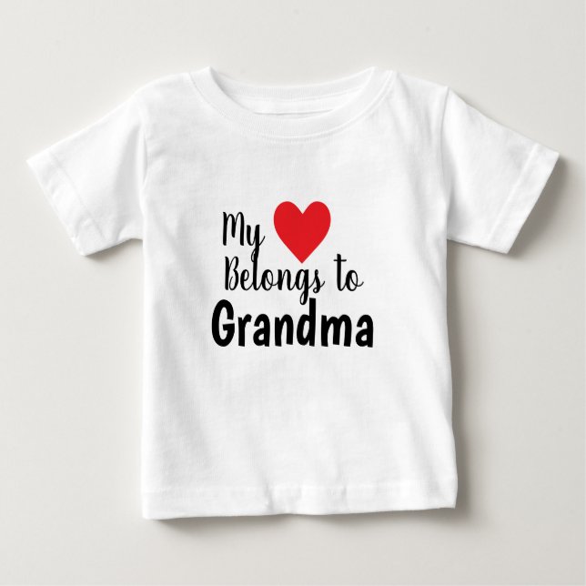 Cute Best Grandma My Heart-Tillhören till dig T-shirt (Framsida)