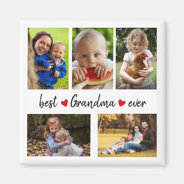 Cute Best Grandma nånsin 5 Photo Anpassningsbar Magnet (Framsidan)