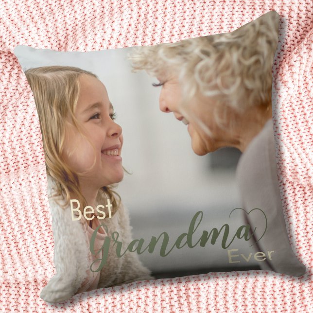 Cute Best Grandma nånsin Grönt Heart Dekorativ kud Kudde (Skapare uppladdad)