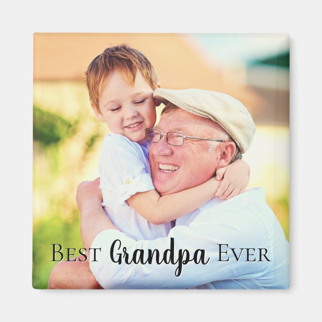 Cute Best Grandpa Pops Grand Pappa någonsin Photo Magnet (Framsidan)