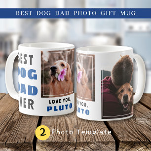 Cute Best Hund Pappa Doggie Namn 2 Photo Collage Kaffemugg