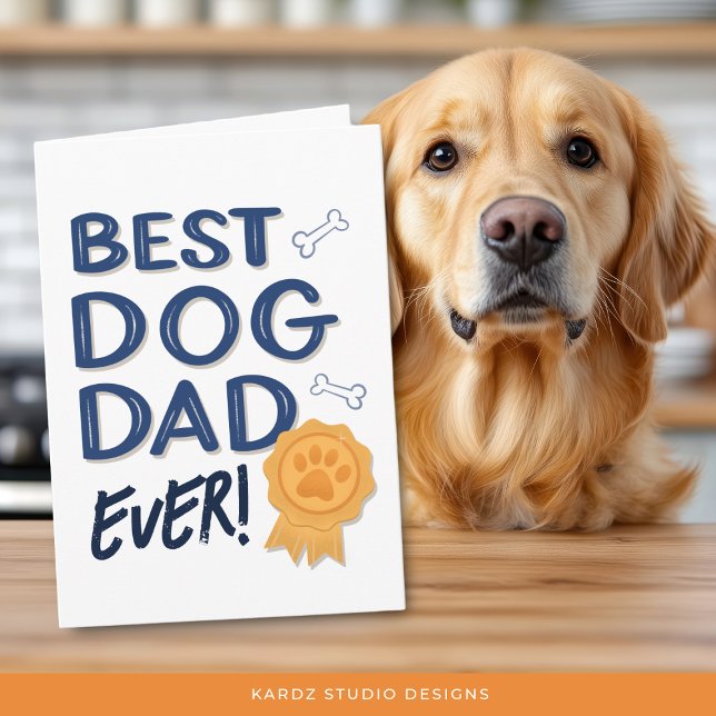 Cute Best Hund Pappa någonsin Fars dag Kort (The card is shown in 5 x 7 inches. Personalize your message and select your size before checkout.)