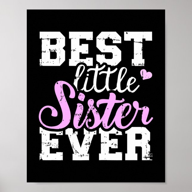 Cute Best Little Sister Har Flickor Women Syskon Poster (Framsidan)