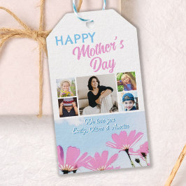 Cute Best Mamma Flowers 4 Kids Photos Collage Presentetikett