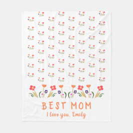 Cute Best Mamma Flowers Mor's Day Fleecefilt