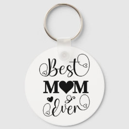 Cute Best Mamma någonsin Typography-skript Nyckelring