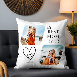 Cute BEST MAMMA NER Heart Mors dag Photo Kudde