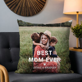 Cute BEST MAMMA NER Heart Mors dag Photo Kudde