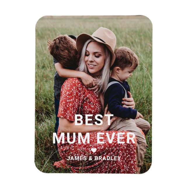 Cute BEST MORSA NER Heart Mors dag Photo Magnet (Vertikal)