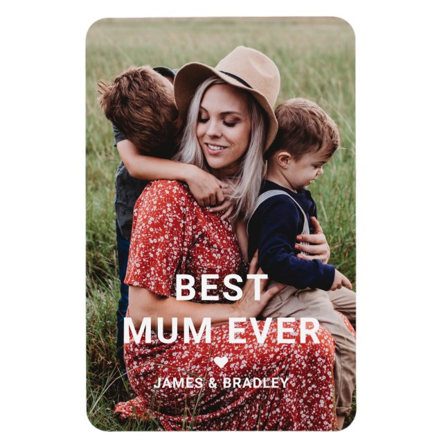 Cute BEST MORSA NER Heart Mors dag Photo Magnet (Vertikal)