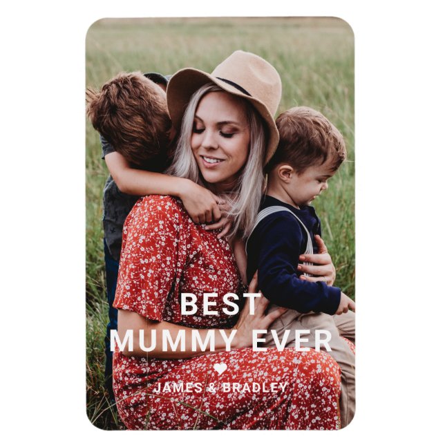 Cute BEST MUMMY EVER Heart Mors dag Photo Magnet (Vertikal)