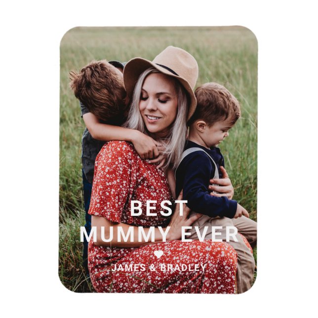 Cute BEST MUMMY EVER Heart Mors dag Photo Magnet (Vertikal)