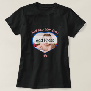 Cute Best New Mor Baby Photo Flicka Heart T Shirt