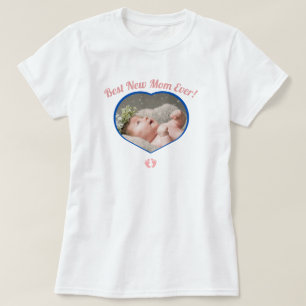 Cute Best New Mor Baby Photo Flicka Heart T Shirt