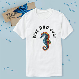 Cute Best Pappa någonsin färgad sjöhäst Nautical T Shirt