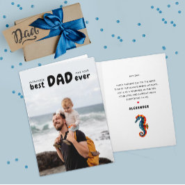 Cute Best Pappa någonsin Fars dag Seahorse Photo Kort
