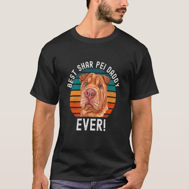 Cute Best Shar Pei Pappa Hund Pet Owner T Shirt (Framsida)