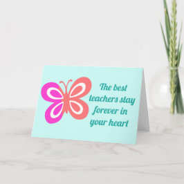 Cute Best Teacher Quote Anpassningsbar Butterfly T Kort