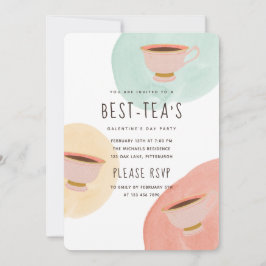 Cute Best-Teas Galentine Day Party Inbjudningar