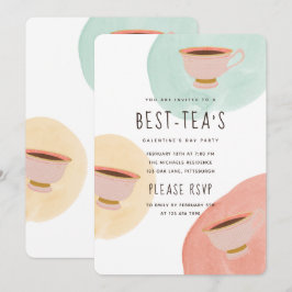Cute Best-Teas Galentine Day Party Inbjudningar